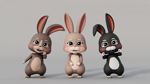 3D Rigged Cartoon Rabbit model