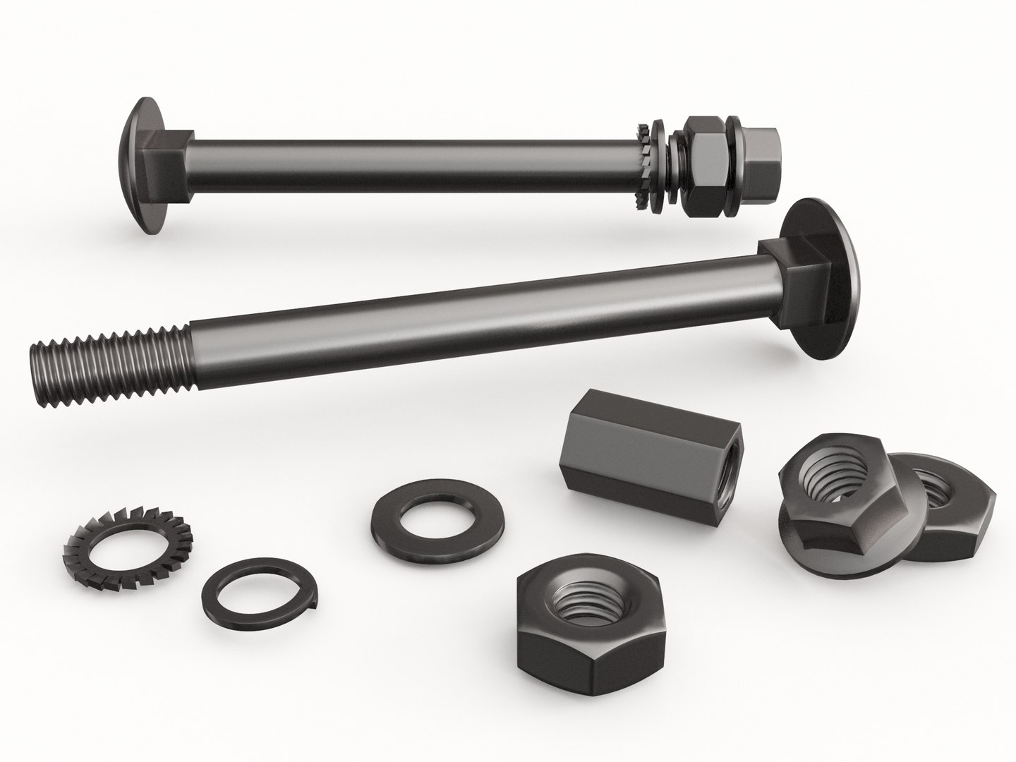 3D Screw With Nut 15 Model TurboSquid 1924159