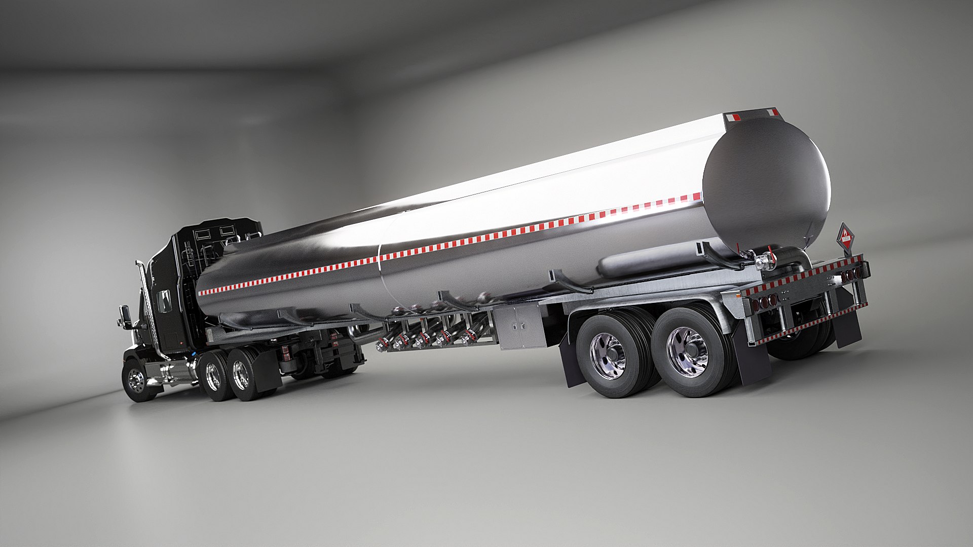 Generic Semi Truck Sleeper With Tanker Trailer Model - TurboSquid 2235155