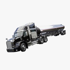 Generic Semi Truck Sleeper with Tanker Trailer