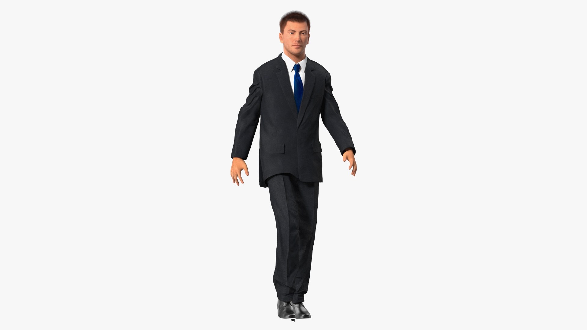 Suit Business Man Fur Rigged 3D model preview