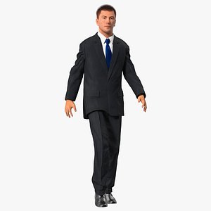 Suit Business Man Fur Rigged model