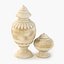 Marquetry Bone Covered Jars