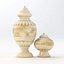 Marquetry Bone Covered Jars