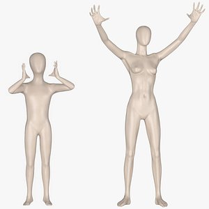 Beige Mannequins Rigged for Cinema 4D Collection