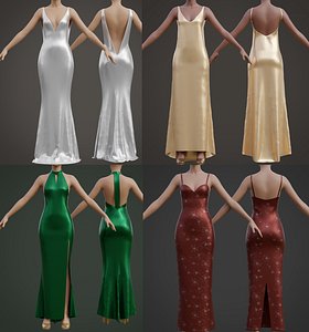 3D Silk Satin Party Dresses -Bridal Gowns Collection model