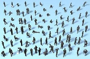 3d 92 people sitting model