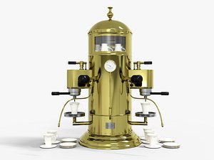 Espresso Machine 1930 Antique Low-poly 3D model 3D model