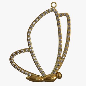 3D butterfly pendant model