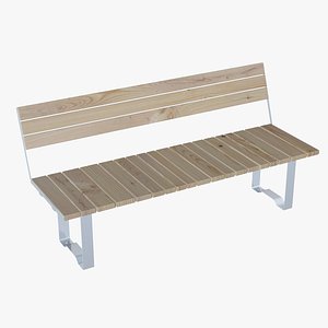 3D model Bench with backrest