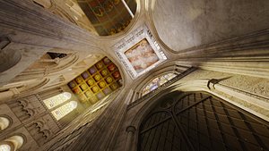 3D Cathedral FULL Romanesque Entrance Section