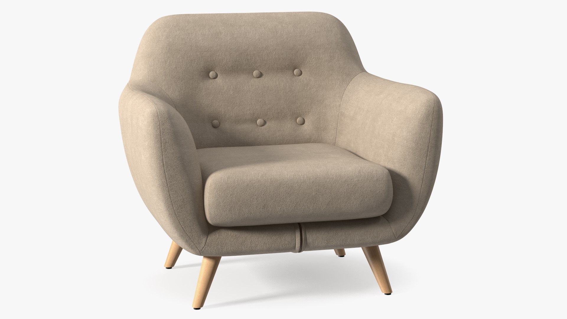 Loa Armchair Beige 3D model preview