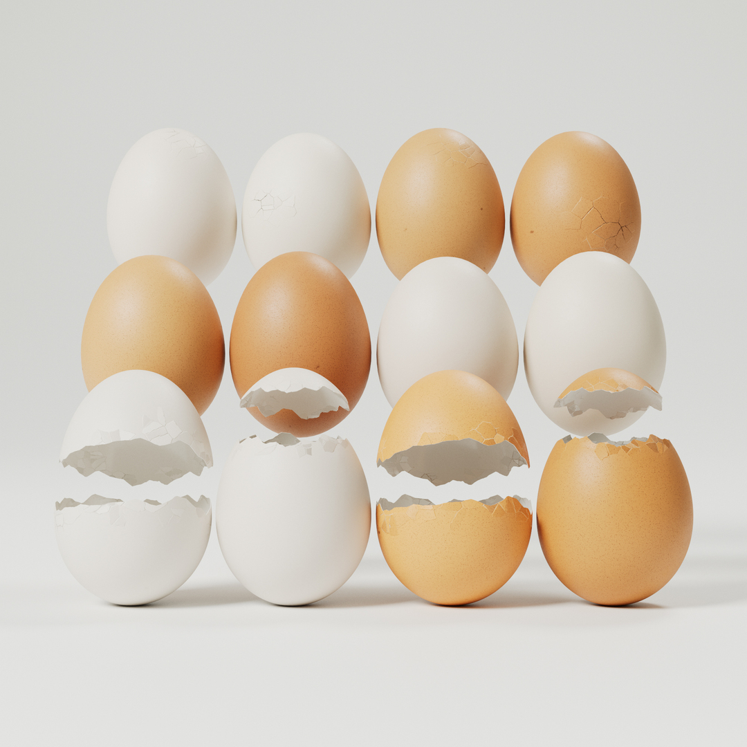 Eggs - 12 Variations 3D model https://p.turbosquid.com/ts-thumb/lA/RQuJit/8i/eggs_turntable/jpg/1649443719/1920x1080/turn_fit_q99/2b26863ac2d7c6e0ea5c30da808af01aac5dcb82/eggs_turntable-1.jpg