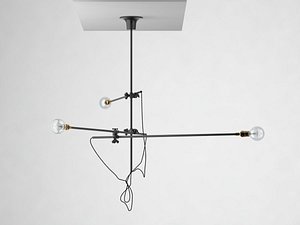 3D 3 arm chandelier