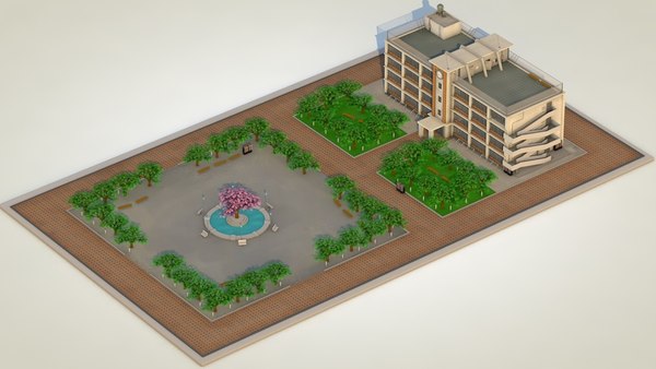 3D anime school building model - TurboSquid 1563181