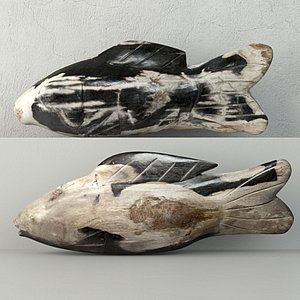 3D hand carved petrified wood model