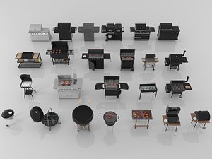 Modern BBQ Grills and Smokers Pack model