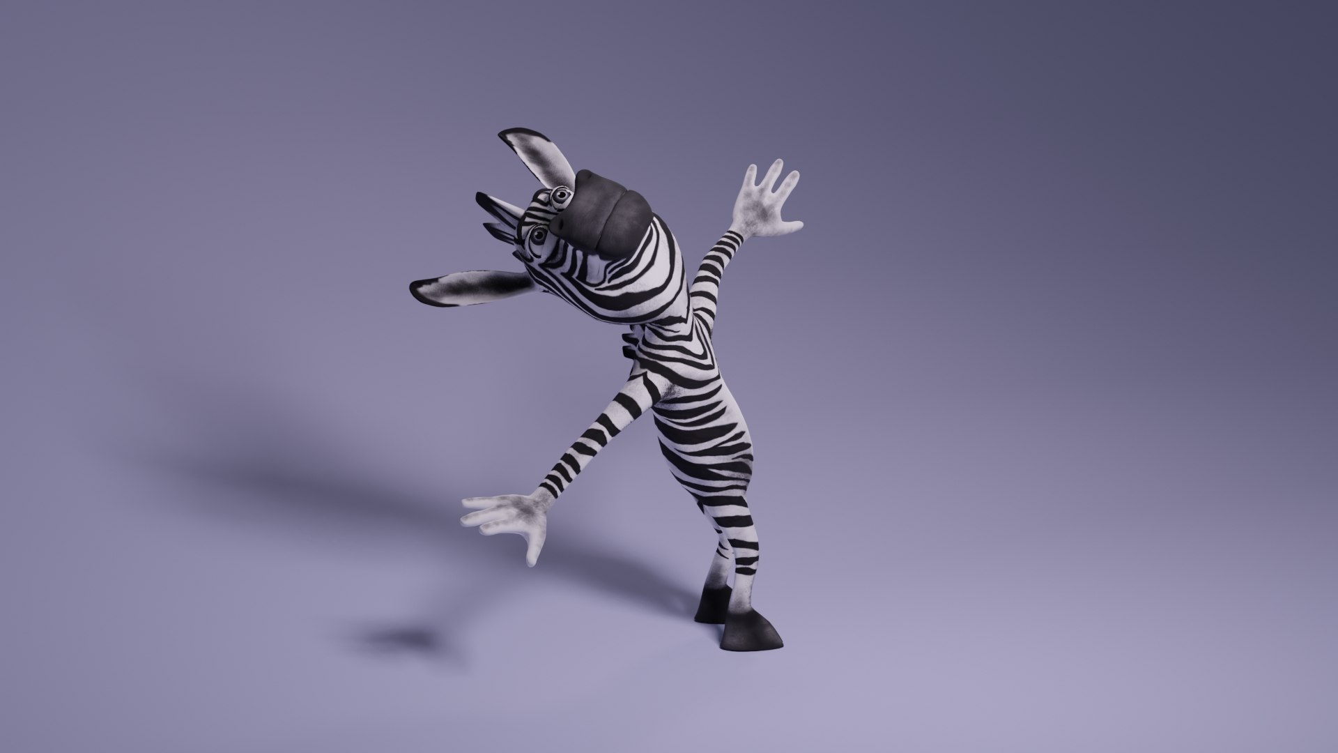 Toon Humanoid Zebra 3D Model - TurboSquid 1774555