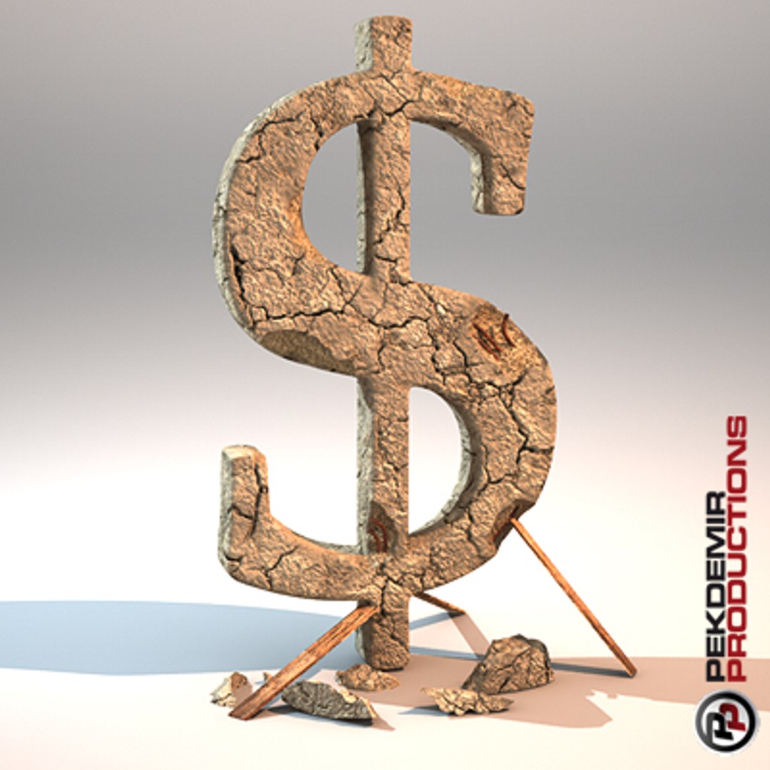 crumbling dollar 3d model