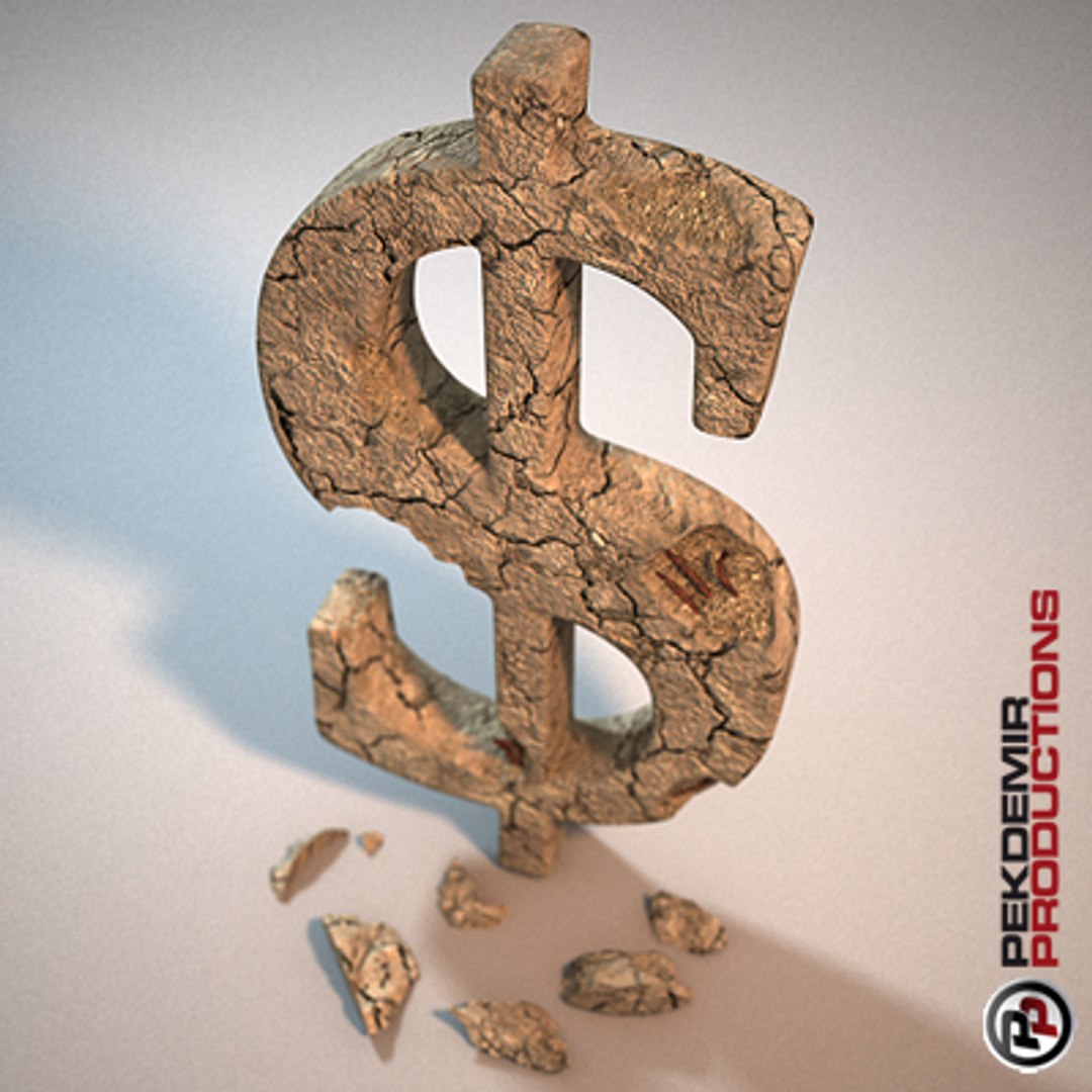 crumbling dollar 3d model