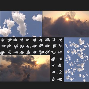 3D 60 Clouds Pack 3Ds Max 3D Model Collection