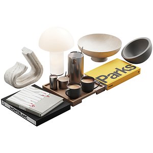 119 decorative set 032 american style neutral decor P01 3D model