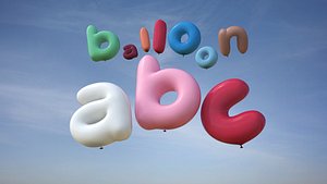 balloons lower case 3d 3ds