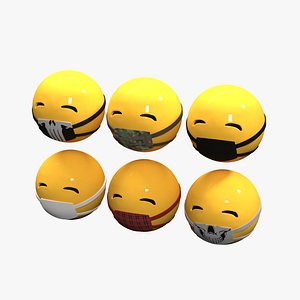 face mask emoji 3D model