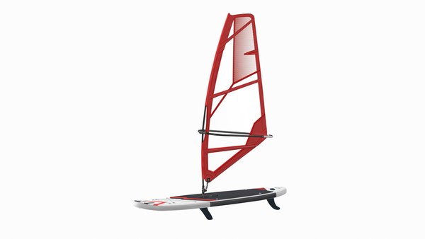 modelo 3d Stand Up Paddleboard with Sail Red - TurboSquid 2062660