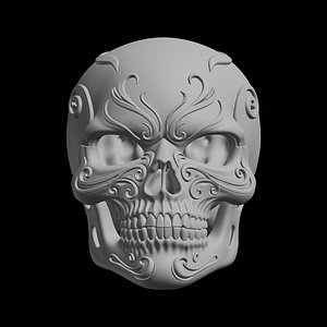 3D Ornate Sugar Skull 3D Print Model