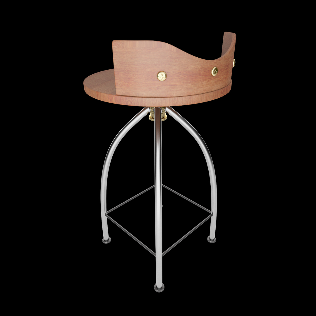 3D Bar Stool Wood Chair - TurboSquid 1254941
