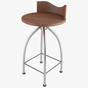 3D bar stool wood chair