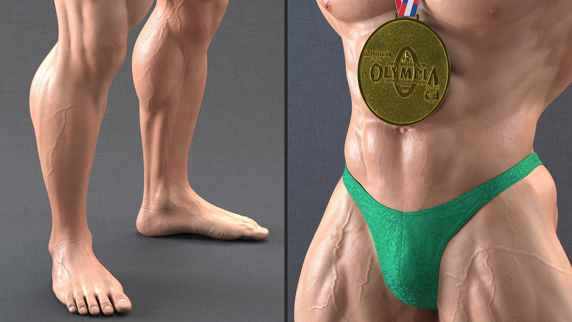 Champion Bodybuilder Man Winner Pose 3D Model TurboSquid 2049513