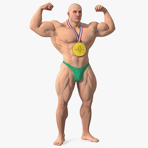 Champion Bodybuilder Man Winner Pose