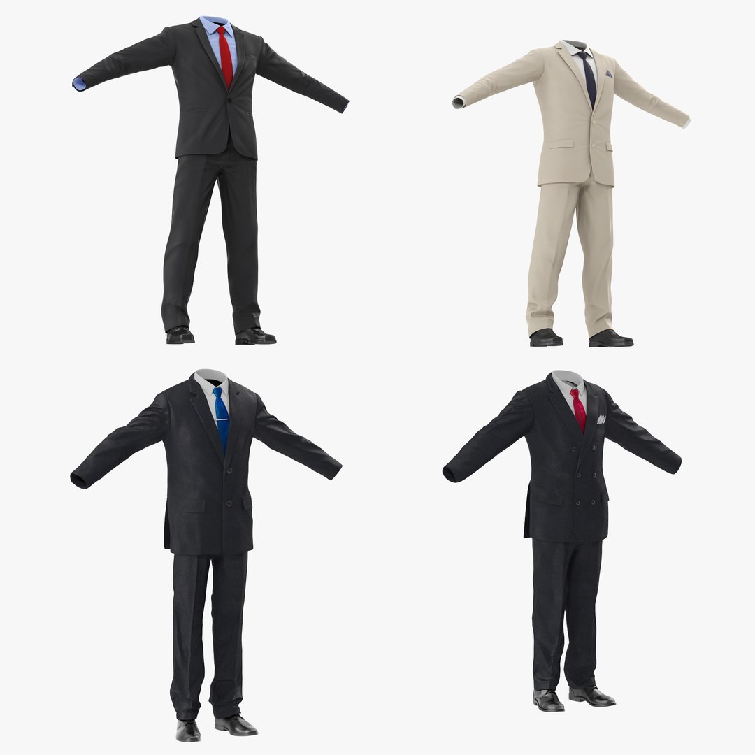 Men Suits Collection 3D model preview