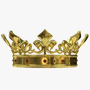 3D gold crown gems 1