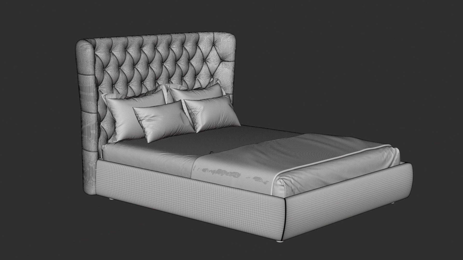Rosalie Upholstered Bed Model TurboSquid 2223662