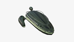 3D model Alien Spaceship UFO H05 Dark Green - Sci Fi Spacecraft Design