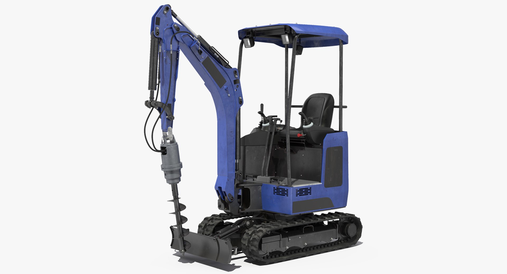 Mini Excavator with Earth Drill Generic 3D model preview