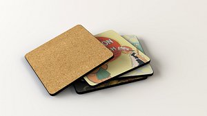drink coasters 3d fbx