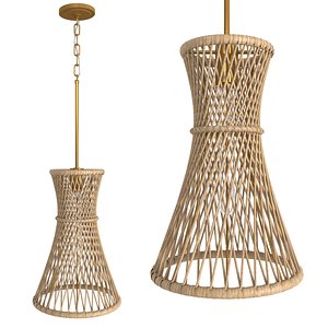 3D model Hinkley Twyla medium pendant rattan light