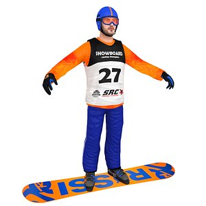 snowboarder man board 3D model