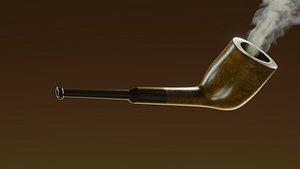 Tobacco Pipe 17 - Lovat - With Animated VDB Smoke