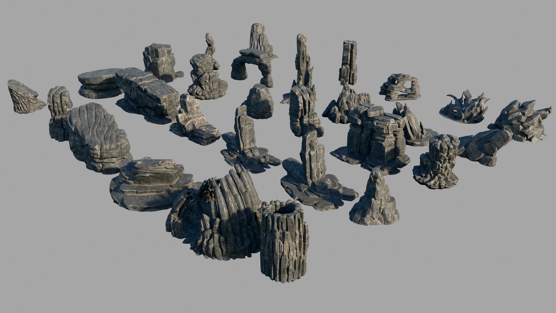 3D Low Poly black Rock Pack model https://p.turbosquid.com/ts-thumb/lB/Nnf4Ub/Gm/blcrockpack04/jpg/1785165547/1920x1080/fit_q87/0f602b5bf811cb037410109b371ec20776848b1b/blcrockpack04.jpg