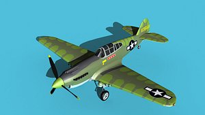 Curtiss P-40B Warhawk V12 USAAF 3D model