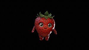 3D Chibi Fruit Strawberry Two model