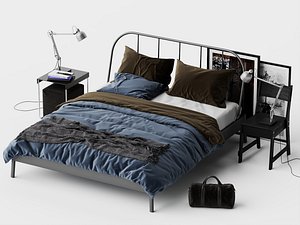 Modern Metal Bed Bedroom Furniture Set