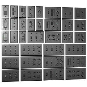 Bestten US wall switches and sockets 3D model
