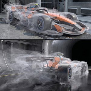 F1 McLaren MCL40 with Wind Tunnel Flow Animated VDB For Blender model