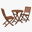 classic wooden garden bistro 3D model
